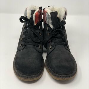Rieker women lace-up boot grey black